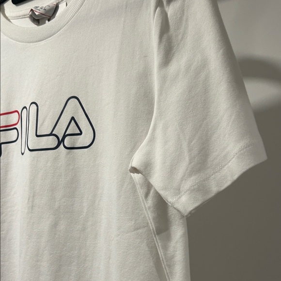 Fila White Tee with Navy & Red Logo - Picture 3 of 4